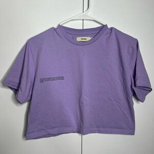 Pangaia - Purple Cropped 100% cotton T-shirt - XS